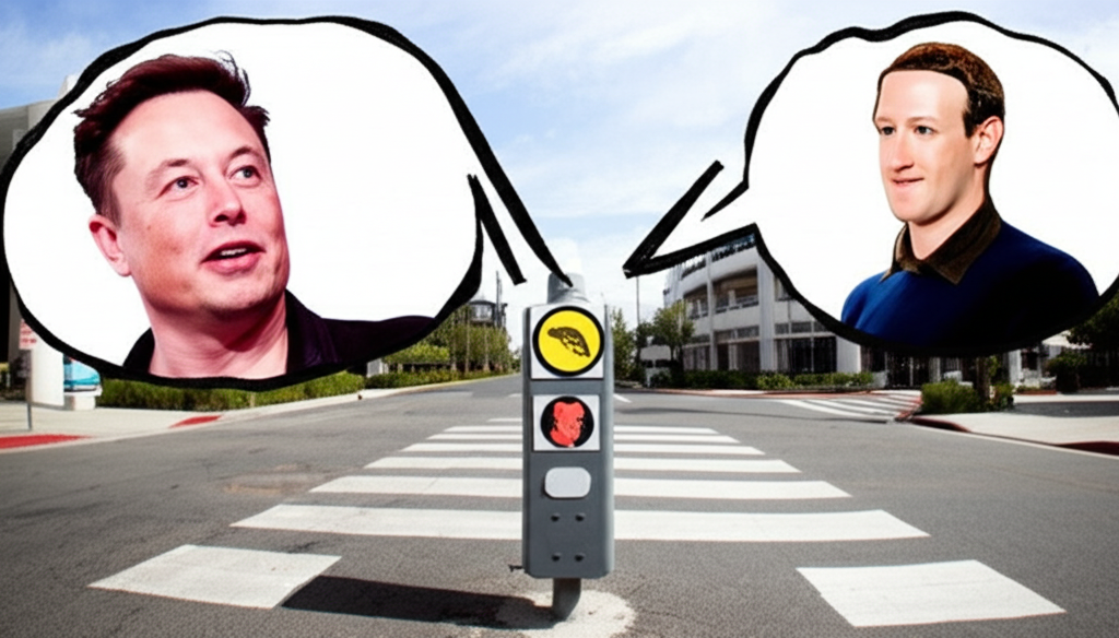 Crosswalk Chaos: Silicon Valley Buttons Hacked to Mimic Musk & Zuckerberg