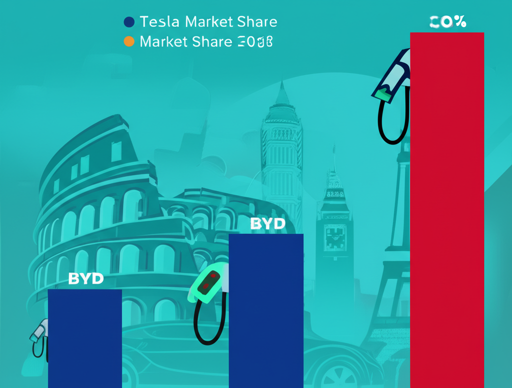 Tesla’s European Market Share Shrinks as BYD Gains Momentum